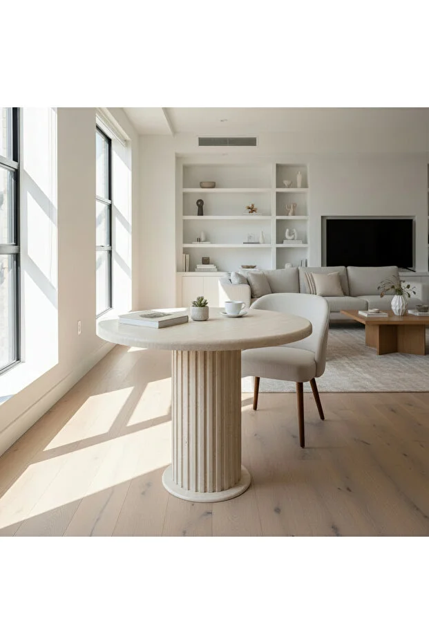 AURA YUVARLAK BOHEM 90X90 MDF MASA ( MASA FİYATIDIR )